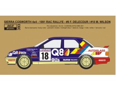 Decal – Ford Sierra Cosworth 4x4 - 1991 RAC rallye - #8 Delecour / #18 Wilson 1/24